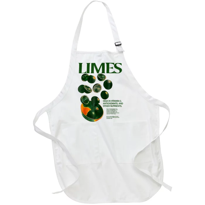 Limes Funny High In Vitamin C Antioxidants Other Nutrients Full-Length Apron With Pocket