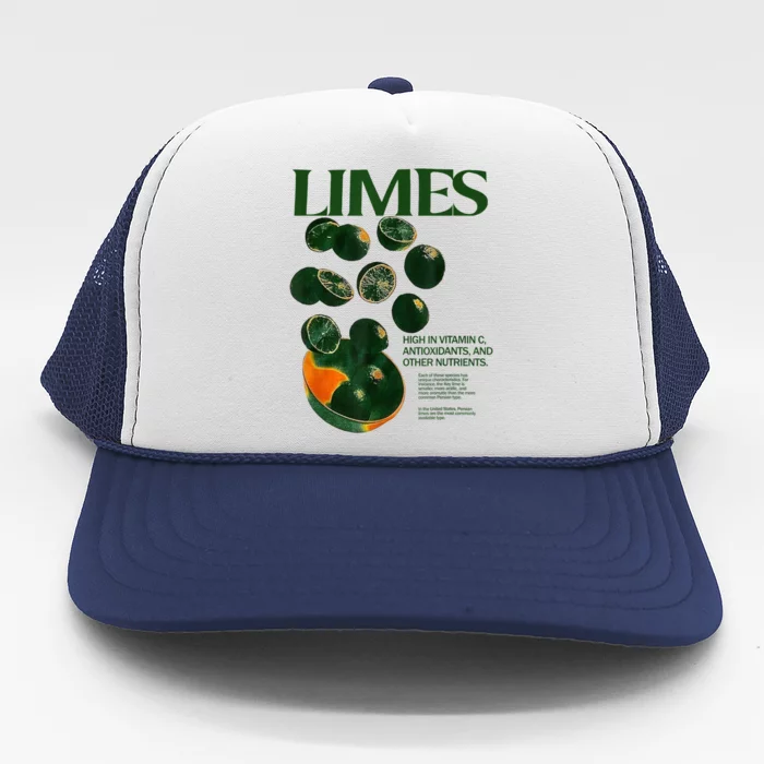 Limes Funny High In Vitamin C Antioxidants Other Nutrients Trucker Hat