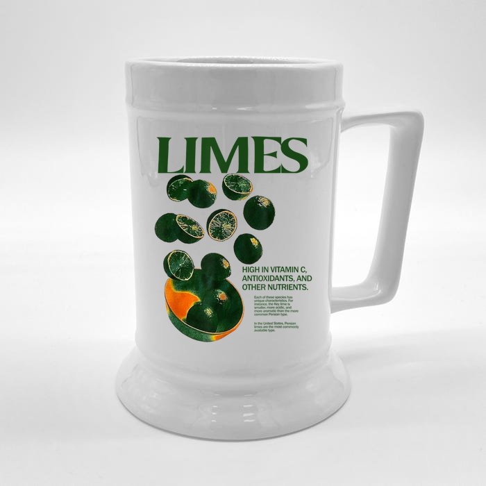 Limes Funny High In Vitamin C Antioxidants Other Nutrients Front & Back Beer Stein