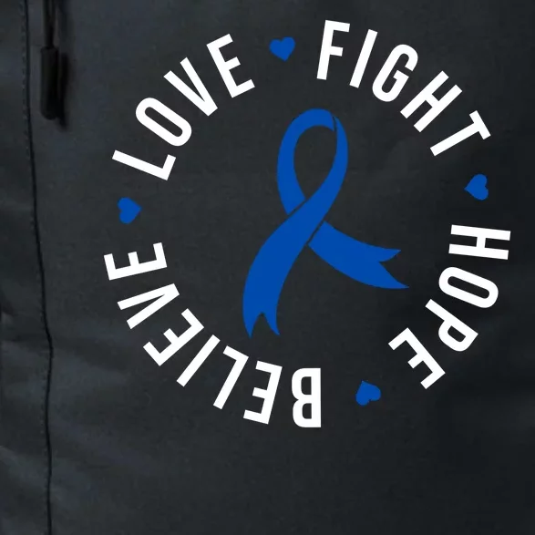 Love Fight Hope And Believe Colon Cancer Awareness Daily Commute Backpack