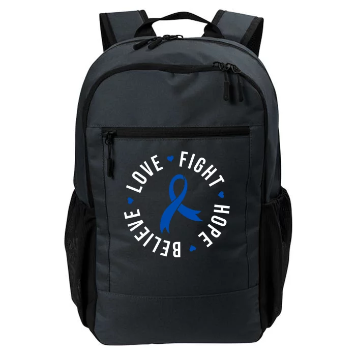 Love Fight Hope And Believe Colon Cancer Awareness Daily Commute Backpack