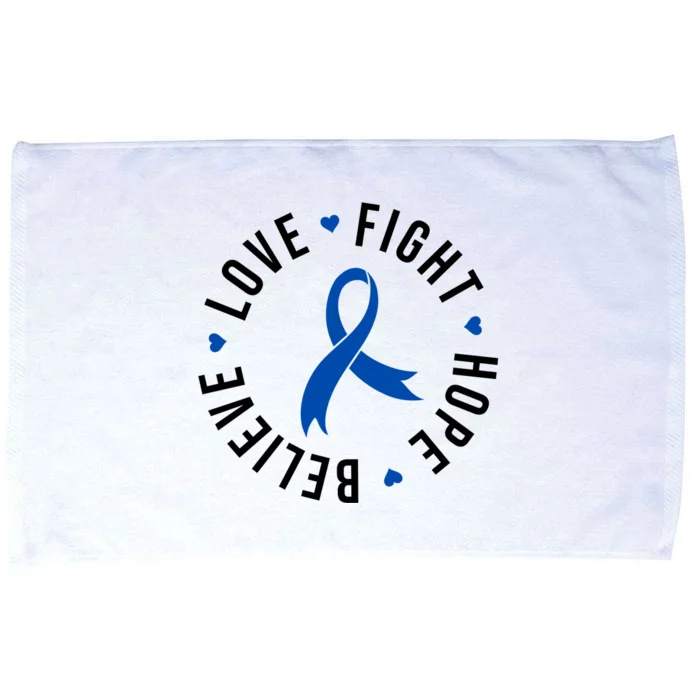 Love Fight Hope And Believe Colon Cancer Awareness Microfiber Hand Towel