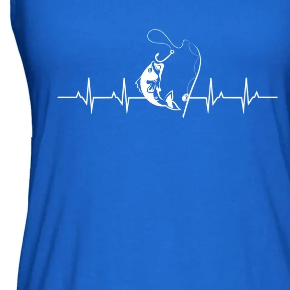 Lake Fishing Hobby Fisher Heartbeat Fathers Day Fishing Gift Ladies Essential Flowy Tank