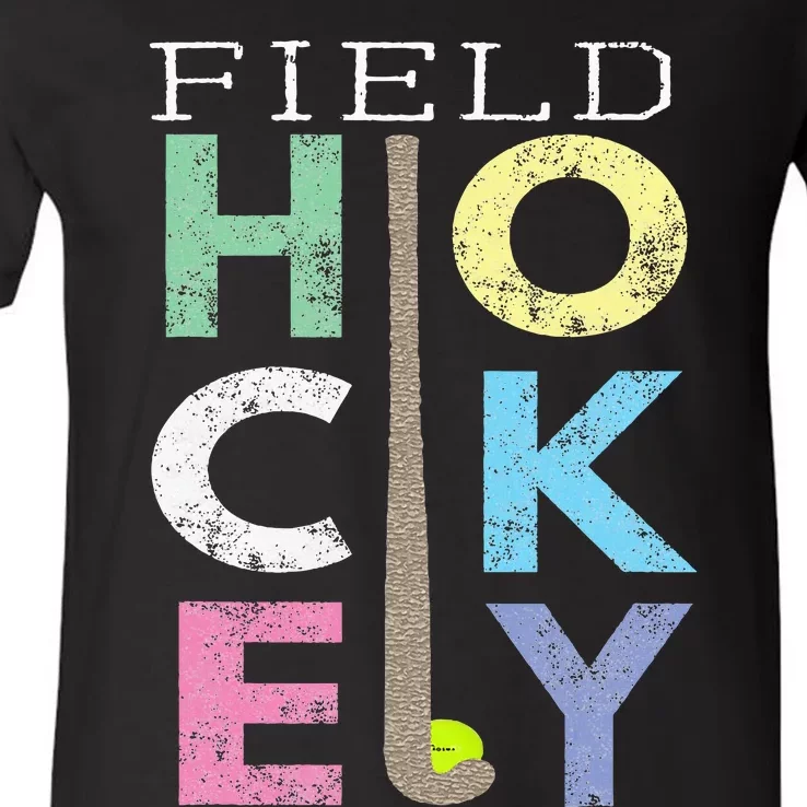 Love Field Hockey Fun Birthday Gift Product V-Neck T-Shirt