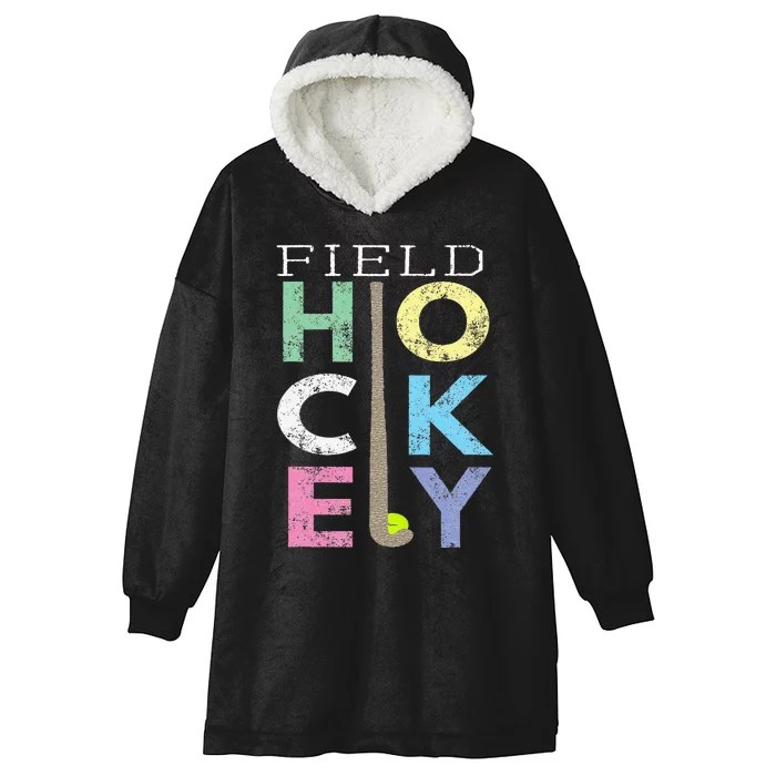 Love Field Hockey Fun Birthday Gift Product Hooded Wearable Blanket