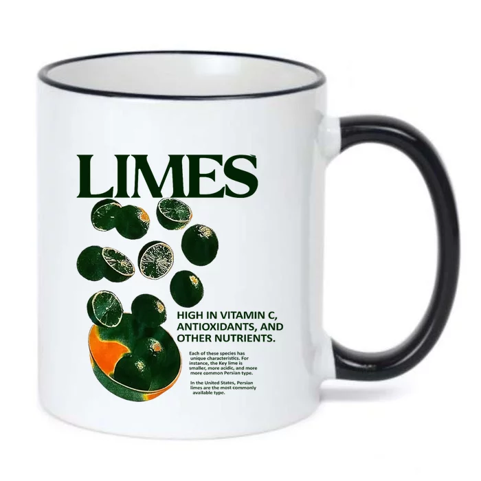 Limes Funny High In Vitamin C Antioxidants Other Nutrients Black Color Changing Mug