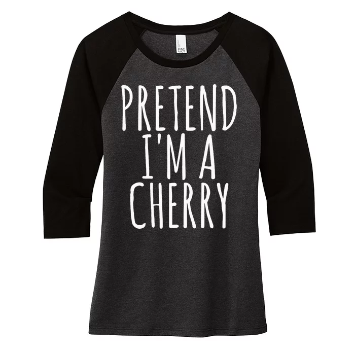 Lazy Funny Halloween Costume Pretend Im A Cherry Women's Tri-Blend 3/4-Sleeve Raglan Shirt