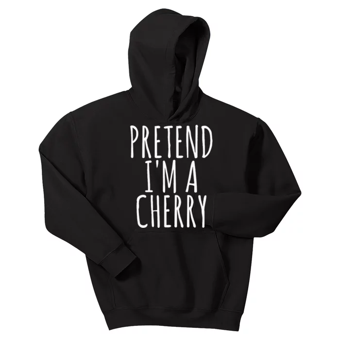 Lazy Funny Halloween Costume Pretend Im A Cherry Kids Hoodie