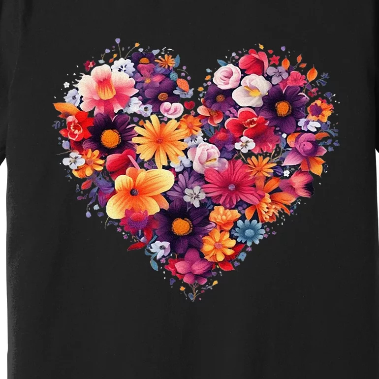 Lovely Flower Hearts Premium T-Shirt