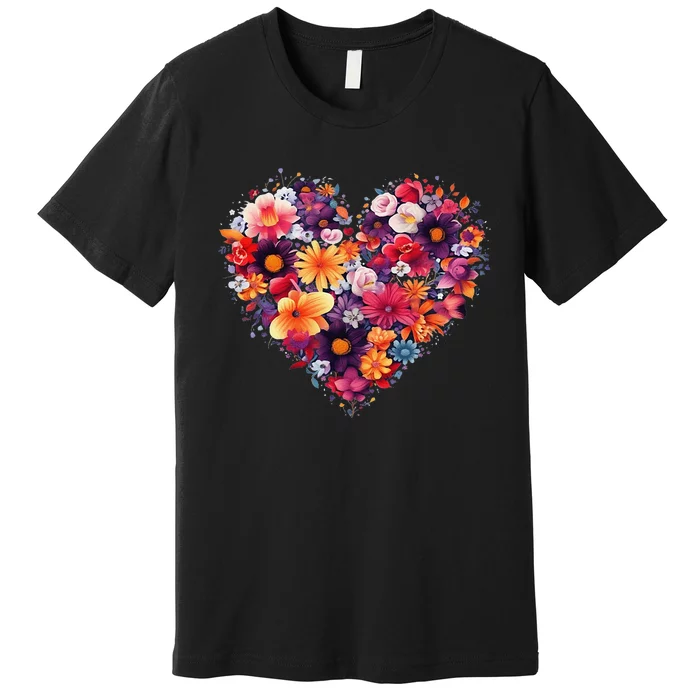 Lovely Flower Hearts Premium T-Shirt