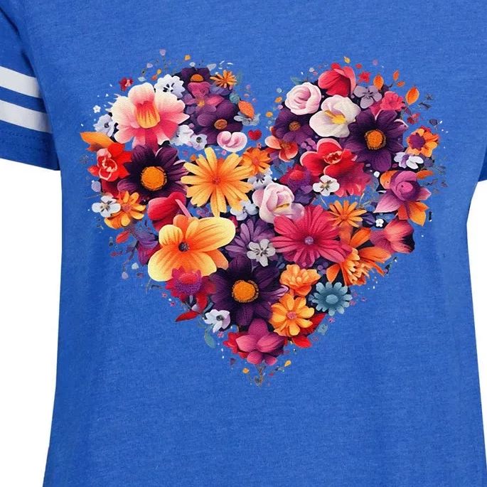 Lovely Flower Hearts Enza Ladies Jersey Football T-Shirt