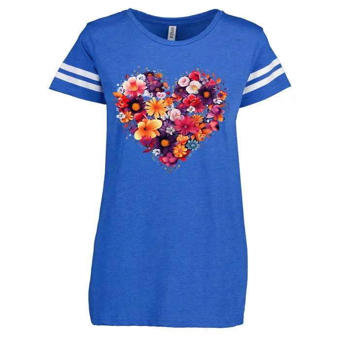 Lovely Flower Hearts Enza Ladies Jersey Football T-Shirt