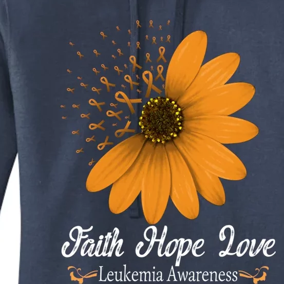 Leukemia Faith Hope Love Orange Ribbon Blood Cancer Support Gift Women's Pullover Hoodie