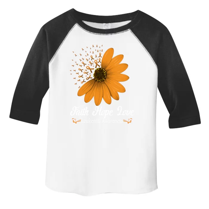 Leukemia Faith Hope Love Orange Ribbon Blood Cancer Support Gift Toddler Fine Jersey T-Shirt