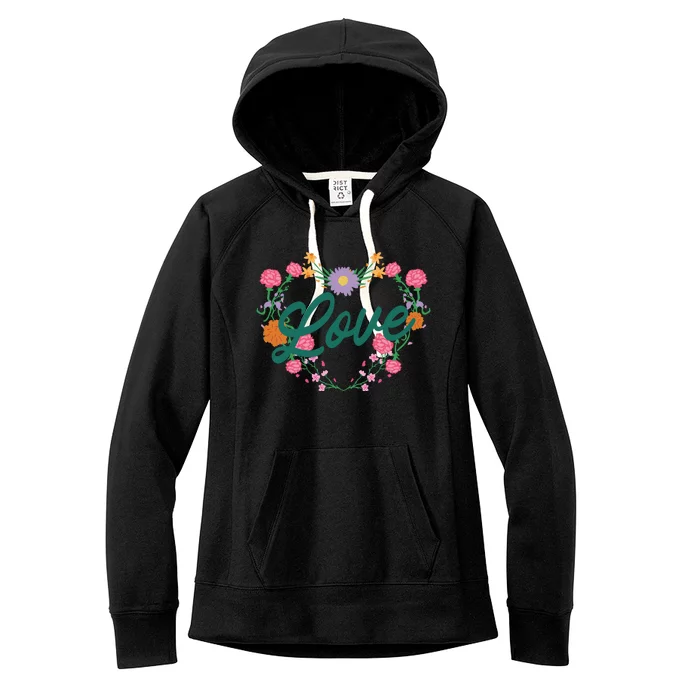 Love Floral Heart Women's Fleece Hoodie