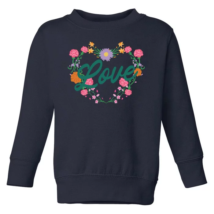 Love Floral Heart Toddler Sweatshirt