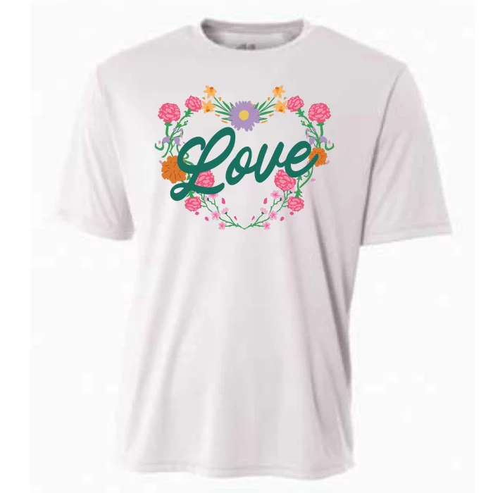 Love Floral Heart Cooling Performance Crew T-Shirt