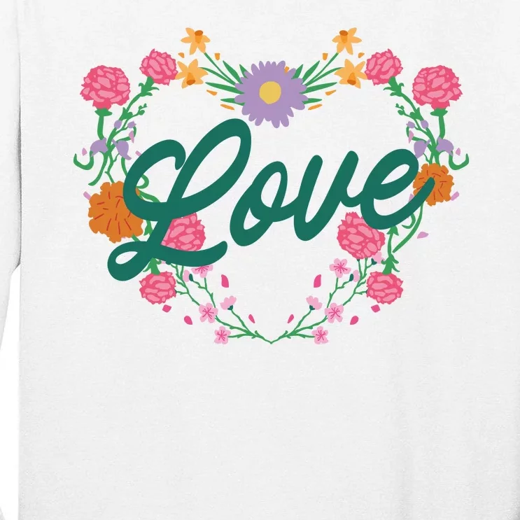 Love Floral Heart Tall Long Sleeve T-Shirt