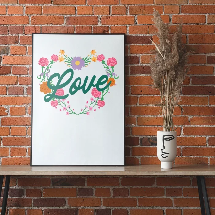 Love Floral Heart Poster