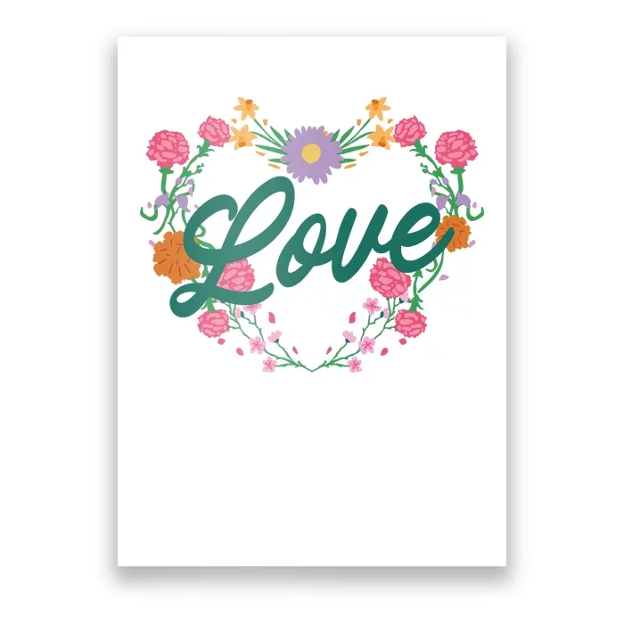 Love Floral Heart Poster