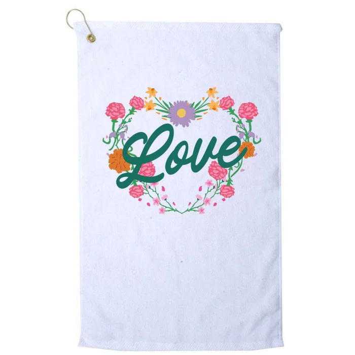 Love Floral Heart Platinum Collection Golf Towel