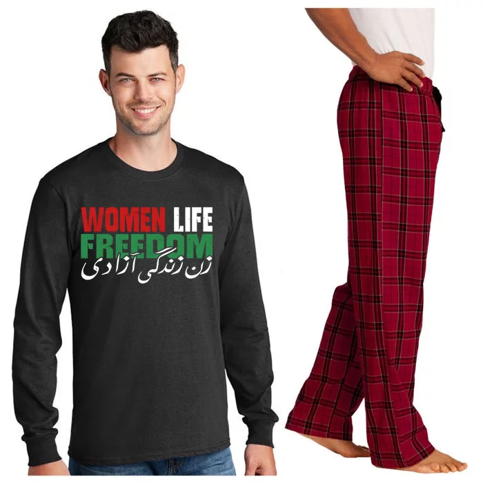 Life Freedom Iranian Feminist Zan Zendegi Azadi Long Sleeve Pajama Set