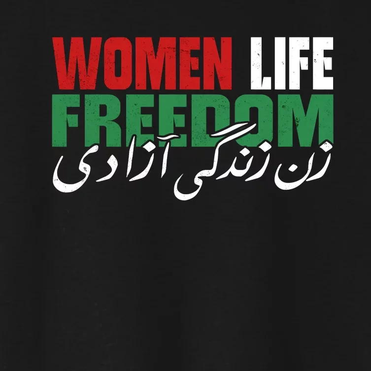 Life Freedom Iranian Feminist Zan Zendegi Azadi Women's Crop Top Tee