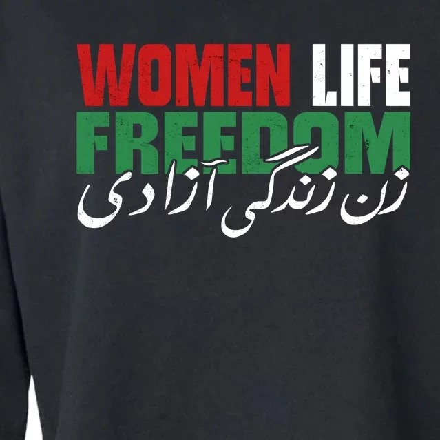 Life Freedom Iranian Feminist Zan Zendegi Azadi Cropped Pullover Crew