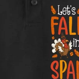 Lets Fall In Love With Spanish Teacher Thanksgiving Dry Zone Grid Performance Polo