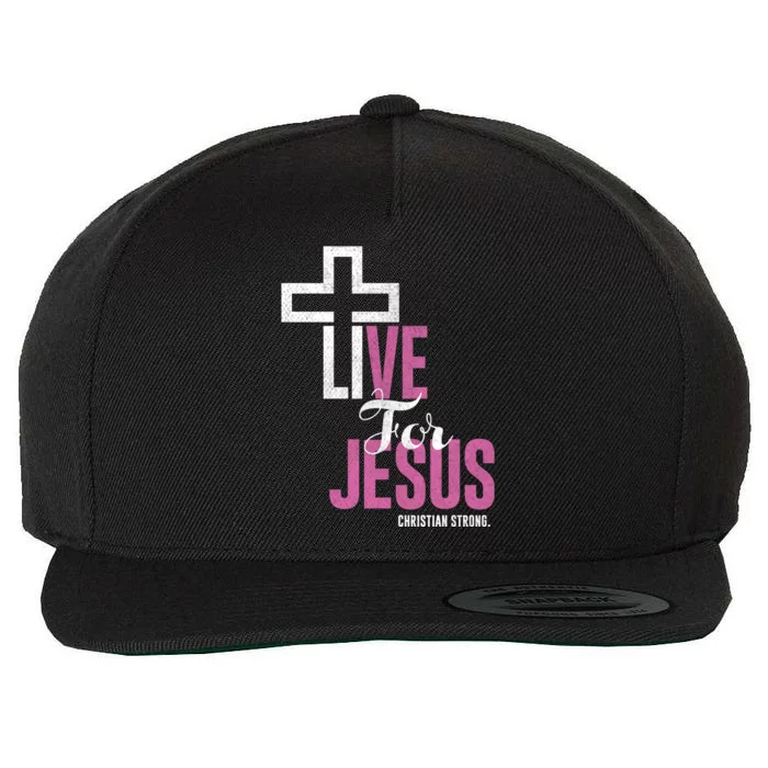 Live For Jesus Christian Bible Religious Wool Snapback Cap