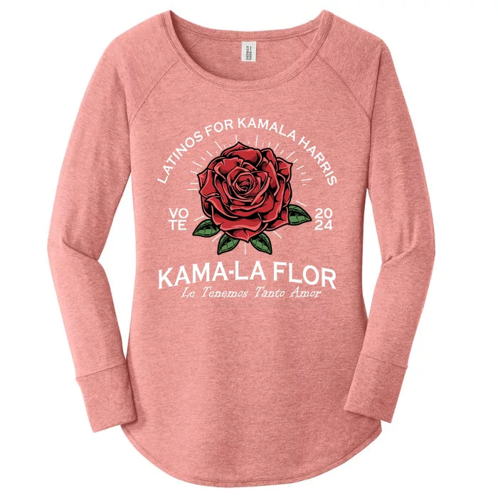 Latinos For Kamala Harris 2024 Vote Kamala Flor Le Temenos Women's Perfect Tri Tunic Long Sleeve Shirt