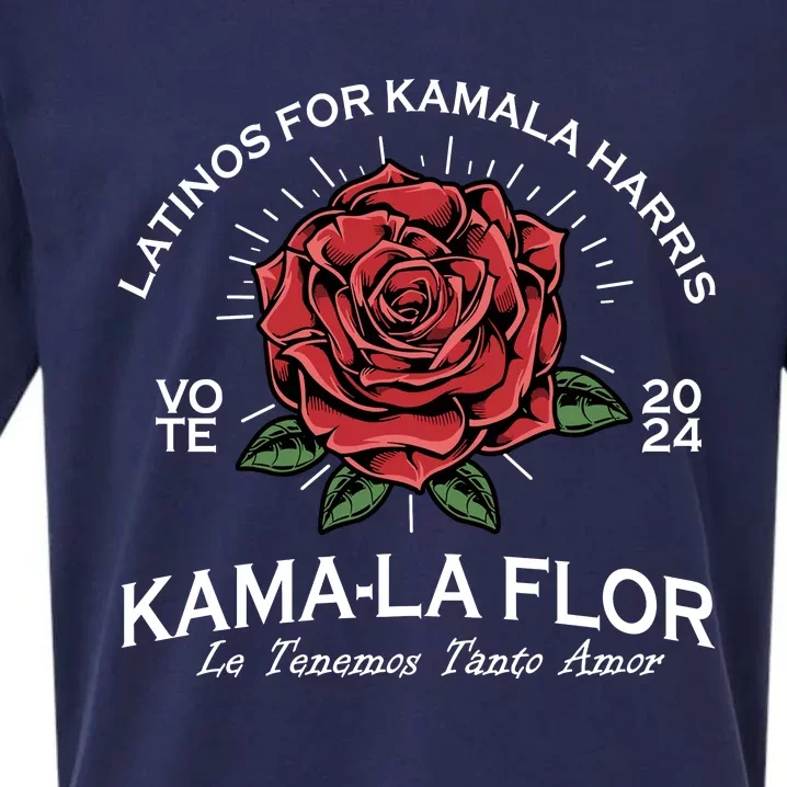 Latinos For Kamala Harris 2024 Vote Kamala Flor Le Temenos Sueded Cloud Jersey T-Shirt