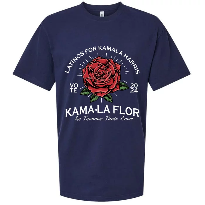 Latinos For Kamala Harris 2024 Vote Kamala Flor Le Temenos Sueded Cloud Jersey T-Shirt