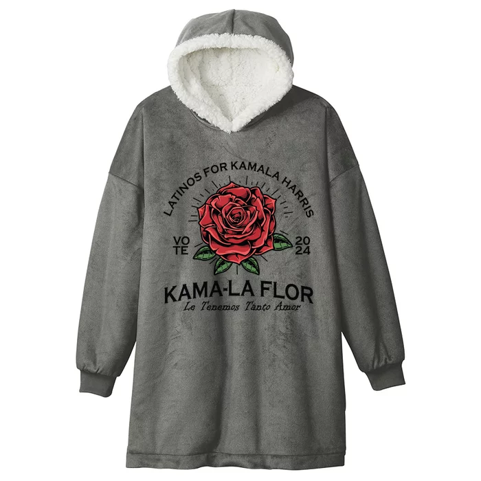 Latinos For Kamala Harris 2024 Vote Kamala Flor Le Temenos Hooded Wearable Blanket