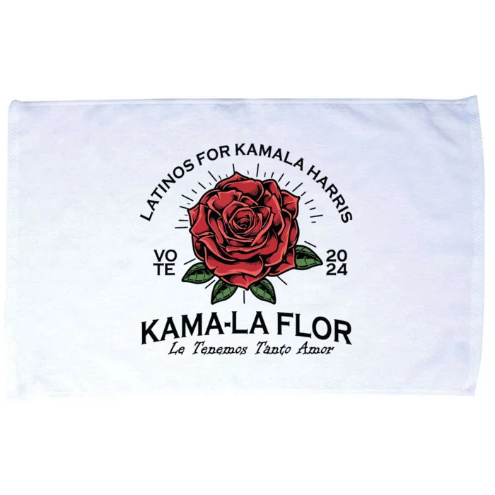 Latinos For Kamala Harris 2024 Vote Kamala Flor Le Temenos Microfiber Hand Towel