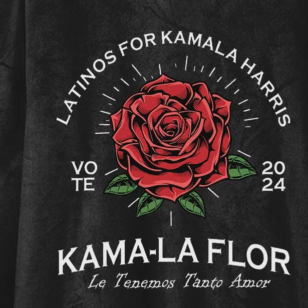 Latinos For Kamala Harris 2024 Vote Kama La Flor Le Temenos Hooded Wearable Blanket