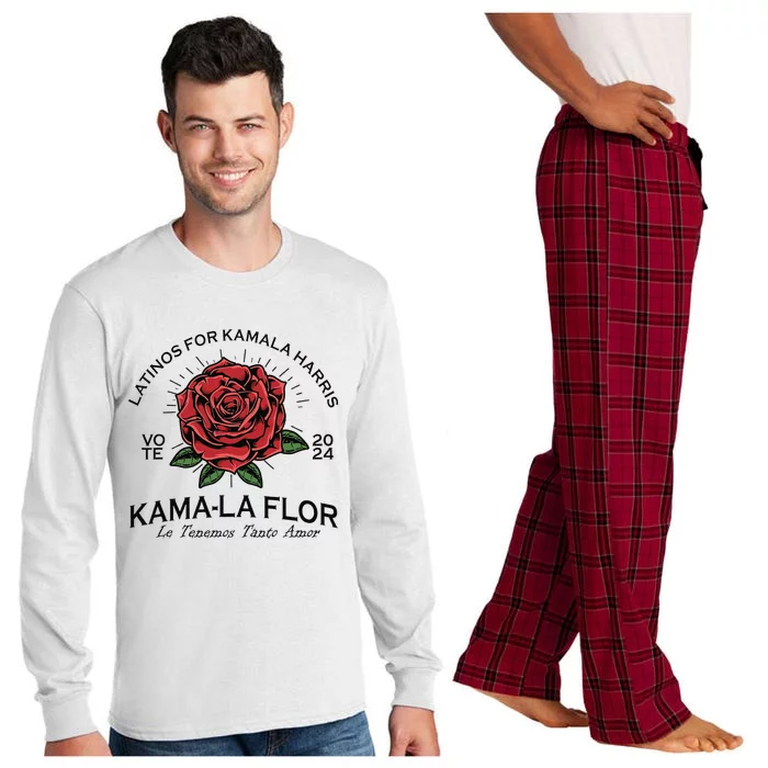 Latinos For Kamala Harris 2024 Vote Kama La Flor Le Temenos Long Sleeve Pajama Set