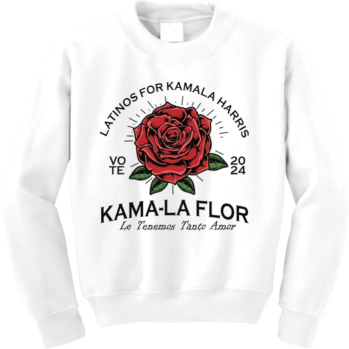 Latinos For Kamala Harris 2024 Vote Kama La Flor Le Temenos Kids Sweatshirt