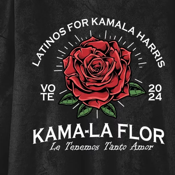 Latinos For Kamala Harris 2024 Vote Kama La Flor Le Temenos Hooded Wearable Blanket