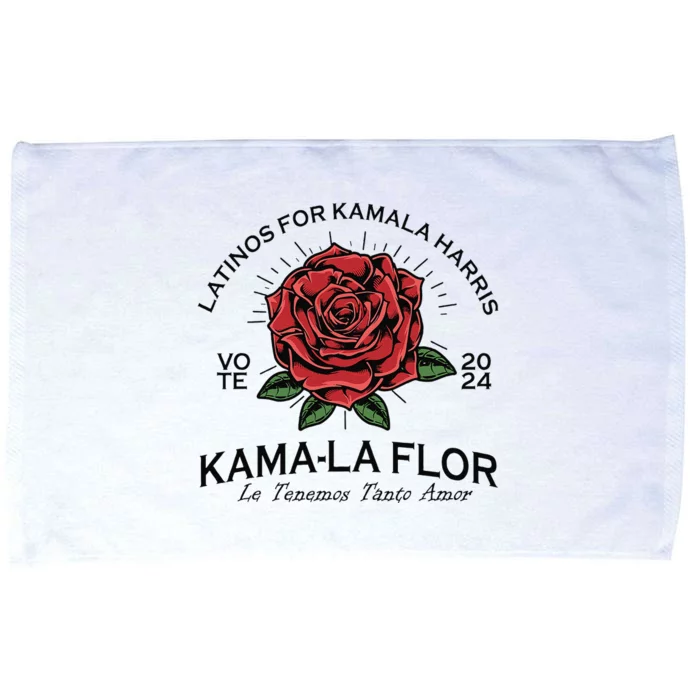 Latinos For Kamala Harris 2024 Vote Kamala Flor Le Temenos Gift Microfiber Hand Towel