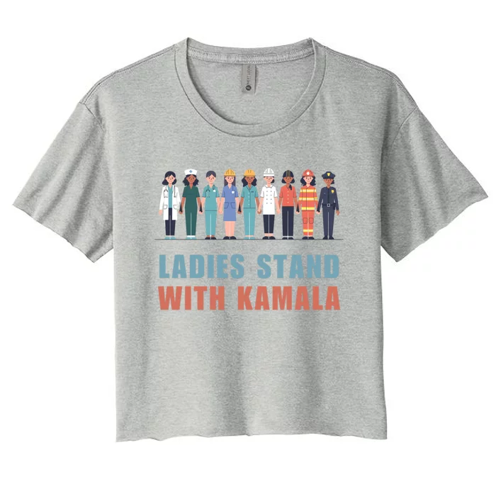 Ladies For Kamala Harris Walz Madam President Cute Gift Women's Crop Top Tee