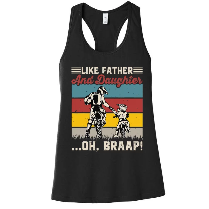 Like Father Like Daughter Motorcyclists Motorcross Lovers Women's Racerback Tank