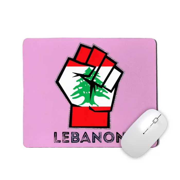 Lebanon Flag Lebanese Flag Fist Lebanese Patriotic Flag Mousepad