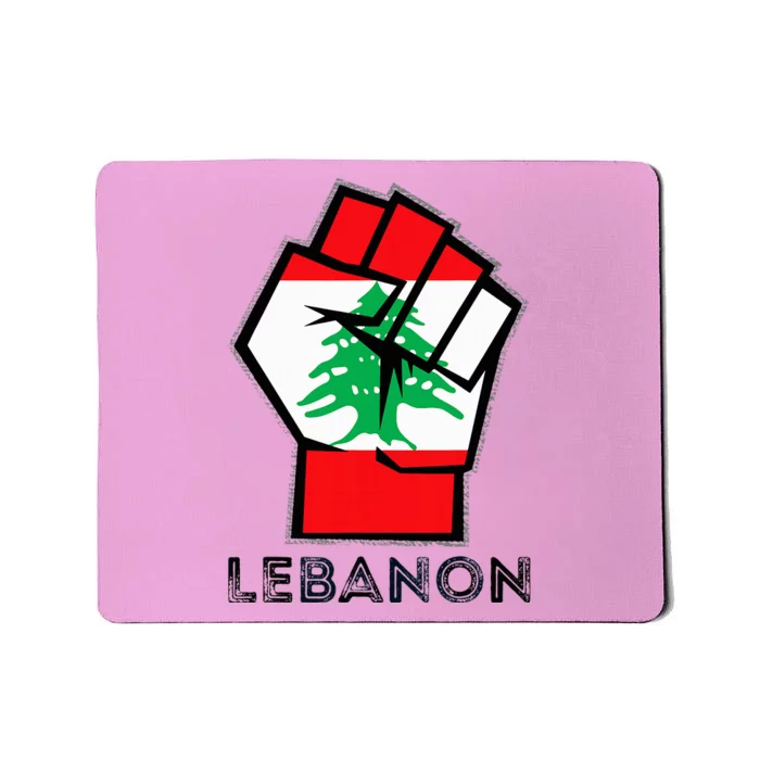 Lebanon Flag Lebanese Flag Fist Lebanese Patriotic Flag Mousepad