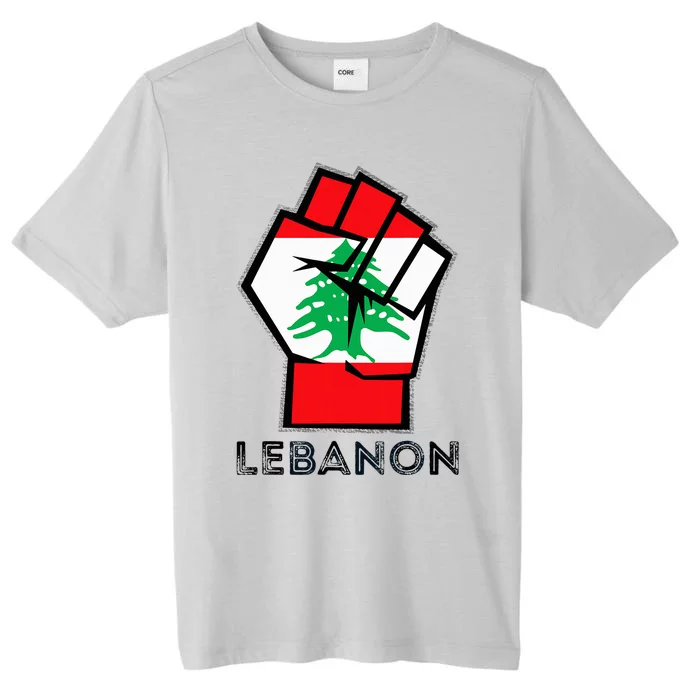 Lebanon Flag Lebanese Flag Fist Lebanese Patriotic Flag ChromaSoft Performance T-Shirt