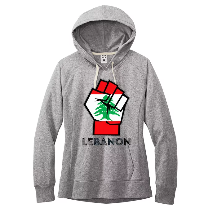 Lebanon Flag Lebanese Flag Fist Lebanese Patriotic Flag Women's Fleece Hoodie