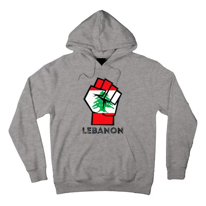 Lebanon Flag Lebanese Flag Fist Lebanese Patriotic Flag Tall Hoodie