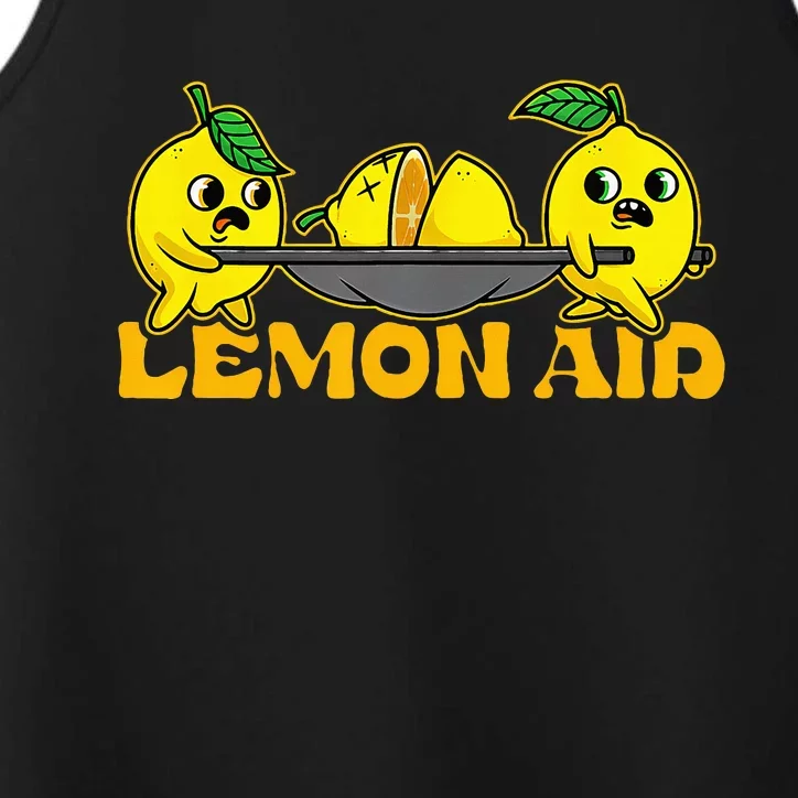 Lemonade Funny Lemon Aid Lemons Food Pun Fruit Nurse Performance Tank