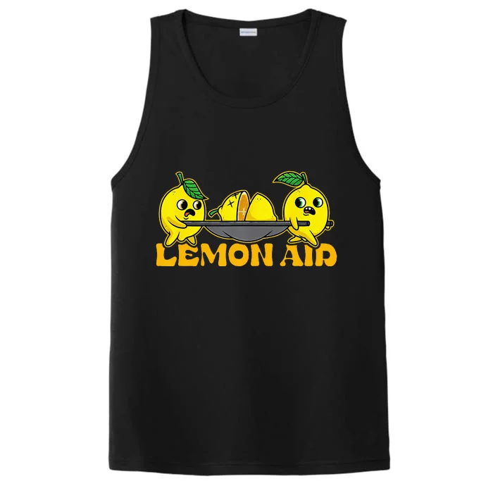 Lemonade Funny Lemon Aid Lemons Food Pun Fruit Nurse Performance Tank