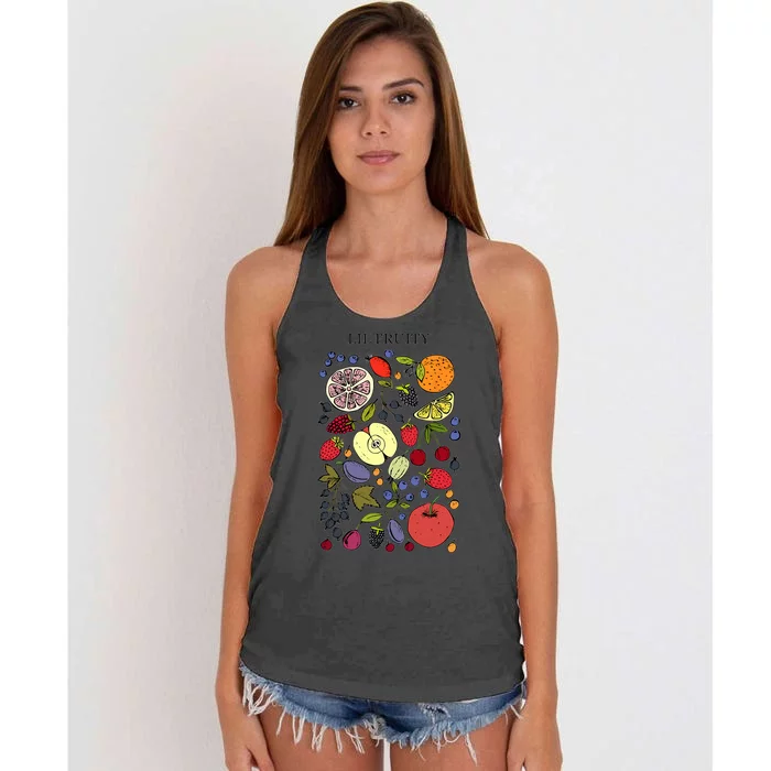 Lil Fruity LGBTQ Fruits Subtle Lesbian LGBTQ Pride Month Women's Knotted Racerback Tank